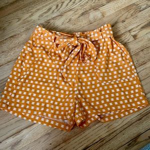 Orange Print Flowy Shorts